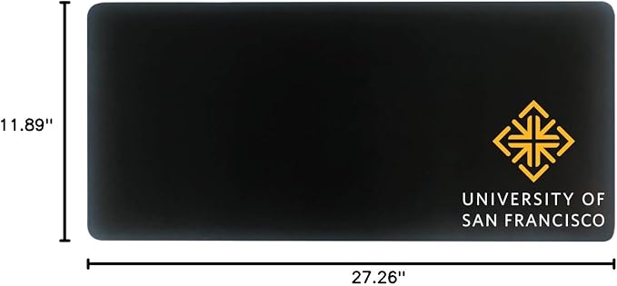 University of San Francisco Classic Cloth Desk Mat, Durable Office Supplies, Non-Slip Base, Responsive Desk Pad with Smooth Cloth Surface, Black