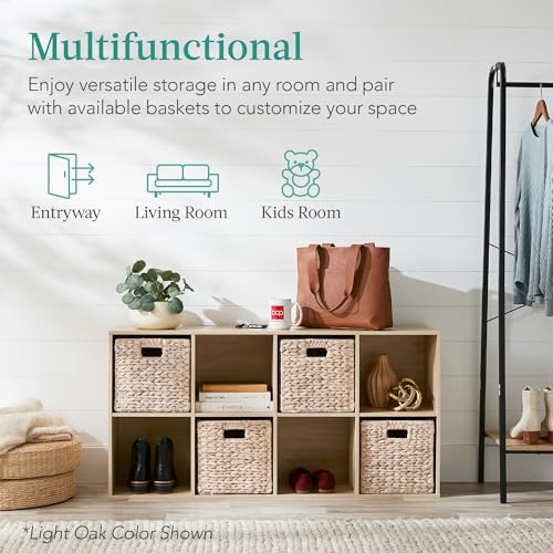 Best Choice Products 8-Cube Storage Organizer, 11in Shelf Opening, Bookcase, Display Shelf, Customizable w/ 3 Removable Back Panels – Whitewash