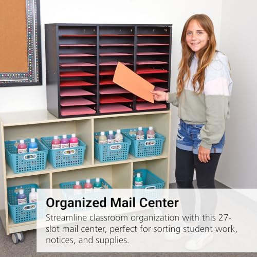 Really Good Stuff Classroom Black Mail Center, 27 Slots
