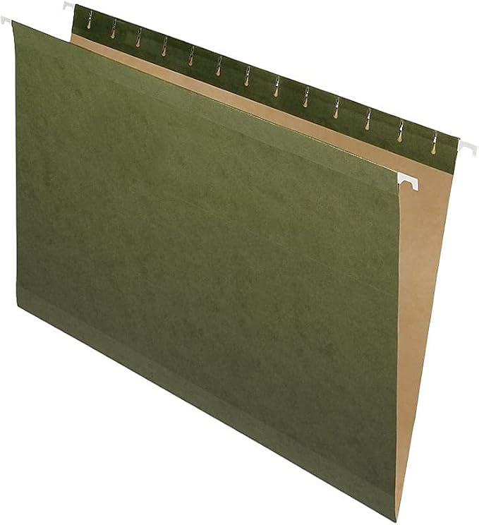 Pendaflex 4153 Hanging File Folders, No Tabs, Legal, Standard Green (Box of 25), Untabbed - Legal Size