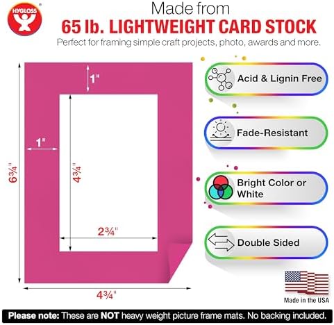 Hygloss 24 Pack Paper Picture Frames, Colorful cardstock Photo Frame 4.75x6.75-Inch, Paper Frames to Decorate for Wedding Birthday DIY Classroom Crafts and Decorations