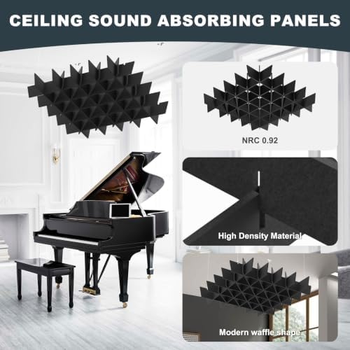 Acoustic Ceiling Panels Sound Absorbing Panels, Lattice Black