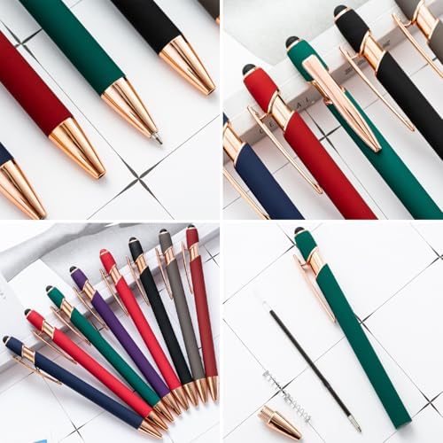 Personalized Pens Ballpoint with Stylus, Grass Green, 10 Pcs