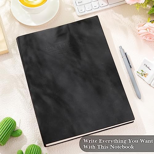 SATINIOR 5 Pack A4 Notebooks Leather Softcover Journal, Black