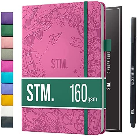 Bullet Dotted Journal Dot Grid Notebook | A5 Daily Journaling Notebooks for Personal Writing, Work, Women | 160gsm Thick Paper, Hard cover, Lay Flat Binding | 5x7 Journals Cuaderno Libretas de apuntes