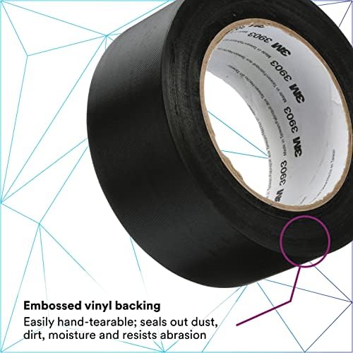 3M Vinyl Duct Tape 3903, Black, 2 in x 50 yd, 6.5 mil, 1 Roll