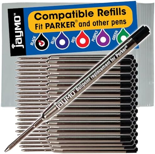 Replacement for Parker 1950369 - G2 Ballpoint Pen Refill - 48 Black
