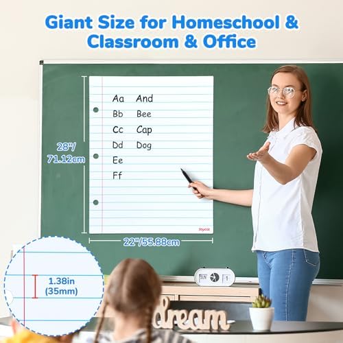 JoyCat Giant Magnetic Notebook Paper, 22 x 28 Dry Erase Lined Sheet