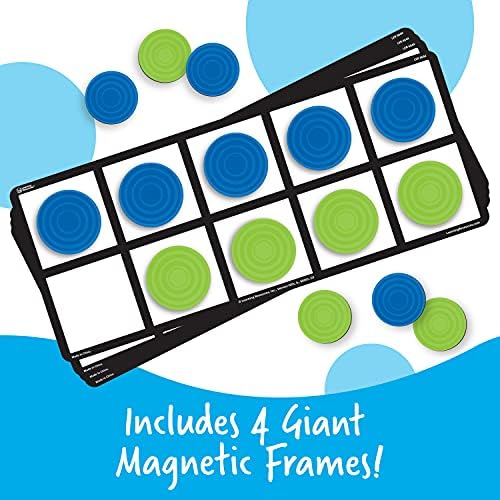 Learning Resources Giant Magnetic Ten Frame Set - Math Manipulatives, Teacher Supplies, Back to School, Ages 5+