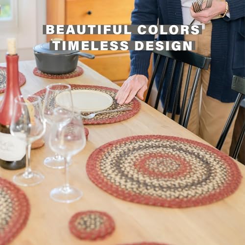 Homespice Chester Braided Table Runner for Cabin Decor, Oval 8x28 Set of 2