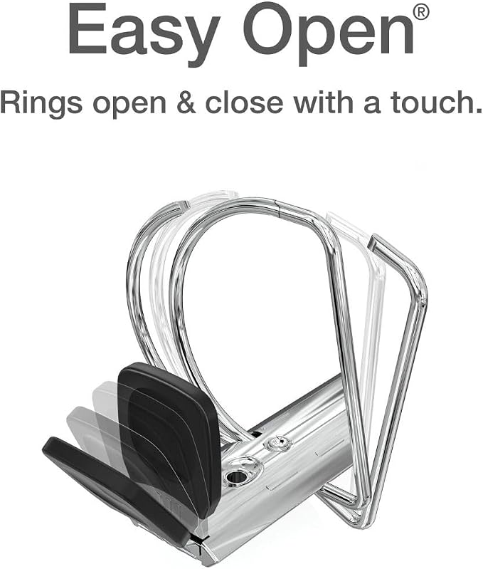 Cardinal 10301 Easy-Open ClearVue Locking Slant-D Binder, 1-Inch Cap, 11 x 8 1/2, Black