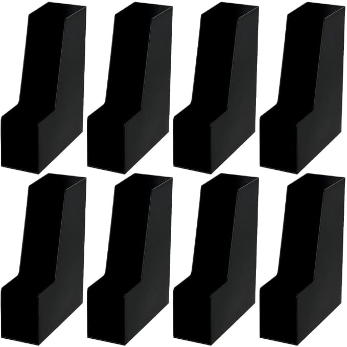 YBM Home Vertical File Bins Organizer Open Front Design for Easy Access to Files, Documents, and Magazines, Ideal for Home Office, Work Desktops, or School, Medium, 1262-8