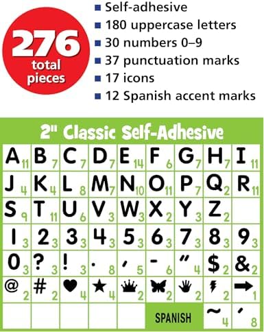 Teacher Created Resources Self-Adhesive Black Glitz 2" Classic Letters Uppercase (TCR9647)