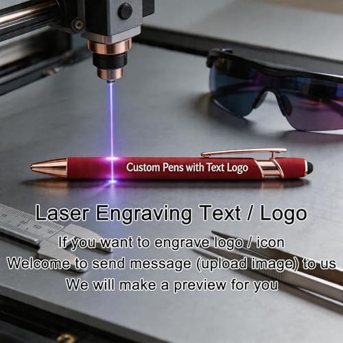 Personalized Pens Ballpoint with Stylus, Champagne 50 Pcs