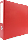 3-Ring Premium Round-Ring Binder - Red, 3" Spine, by Bindertek | 450 Sheet Capacity, 2" Round Rings, Linen-Textured Covers, Steel Reinforced Edges, Spine Label Included