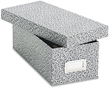 Oxford 40588 Reinforced Board Card File, Lift-Off Cover, Holds 1,200 3 x 5 Cards, Black/White