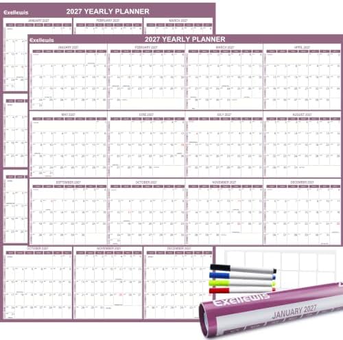 2027 Wall Calendar 32" x 48" Wet & Dry Erase 12 Months Calendar for Wall