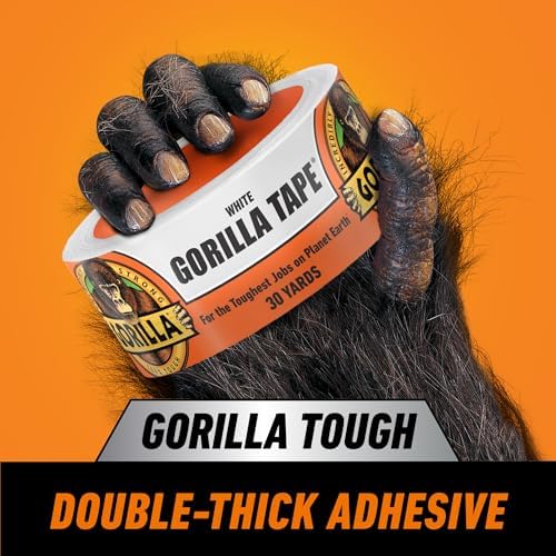 GORILLA White Duct Tape, 1.88" x 30 yd, 2-Pack