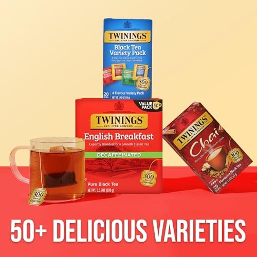 Twinings Black Tea Variety Sampler Pack, Tea Bags, 20 CT Box (6 Pack)
