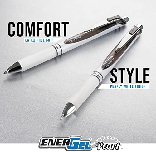Pentel EnerGel RTX Pearl Liquid Gel Pen, Change Expressions Pack, (0.5mm) Needle Tip, Fine Line, Asstd. Ink, 5-Pk
