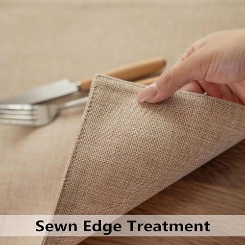 Demetex Linen Placemats Set of 4 Heat Resistant Cloth Placemats Table Place Mats Burlap Plate Mats for Dining Kitchen Banquet, Light Linen