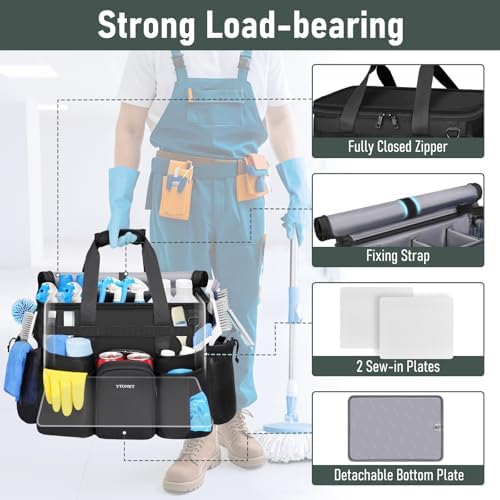 Ytonet XXL Rolling Cleaning Caddy, Large Cleaning Caddy with Wheels