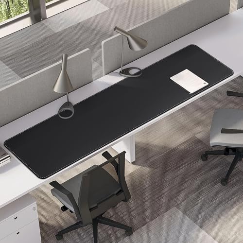 Mydours PU Leather Desk Pad, Large XXL 67"x15.7" Mouse Mat, (Black)