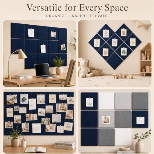 Felt Bulletin Board Tiles, Large Cork Board Alternative,24 x 36 in
