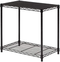 Amazon Basics 2-Shelf Stackable Storage, 13.3" D x 23.2" W x 22.2" H, Black