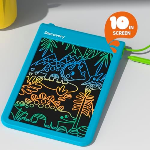 Discovery™ Bright Doodles LCD Art Tablet - Mess-Free Colorful Drawing Pad & Tethered Stylus| Widescreen Display| LCD Writing Tablet for Kids| Arts & Crafts Toy| Toddler Learning Toy| Doodle Board Gift