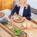 Homespice Russet Jute Braided Table Runner, Oval 8x28 Set of 2