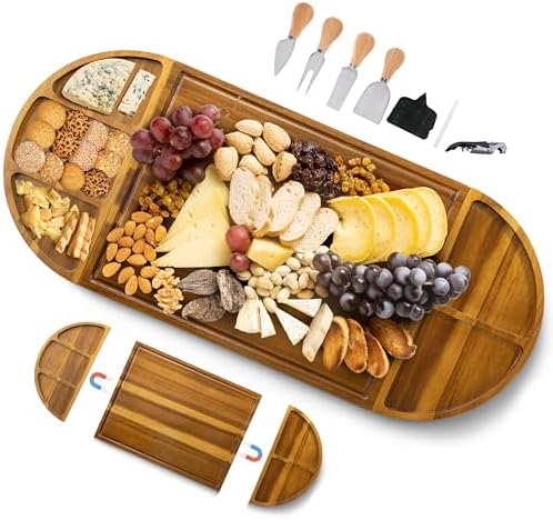 Extra Large Charcuterie Board, 30''x13'' Acacia Cheese Board Set