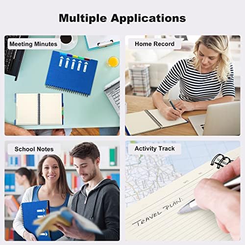 CAGIE 5 Subject Notebook With Tabs Dividers, Black, 8.5x11, College Ruled
