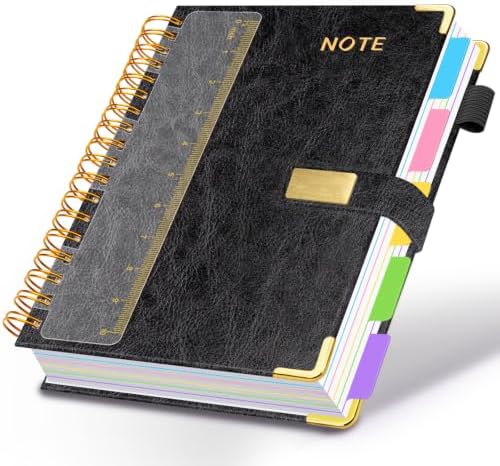5 Subject Spiral Notebook with Pockets Dividers, 8.5''x11'' 300 Pages