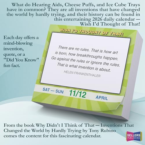Wish I’d Thought of That 2026 Daily Desk Calendar: Boxed Page-a-Day Invention Trivia Calendar with Day-to-Day Life Hacks, Clever Ideas & Game-Changing Discoveries