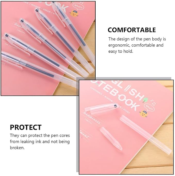 COHEALI Transparent Pen Holders 200 Pcs Empty Plastic Pen Shells for Students Stationery Diy Projects and Desk Organization