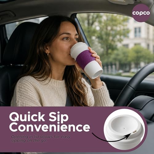 Copco Acadia 16oz Travel Mug, Set of 3 –BPA-Free Double Wall Insulated Coffee Mugs with Leak-Resistant Quarter Turn Lid & Grip, Reusable Drinkware for Hot & Cold Drinks, Hassle-Free Cleaning - Plum