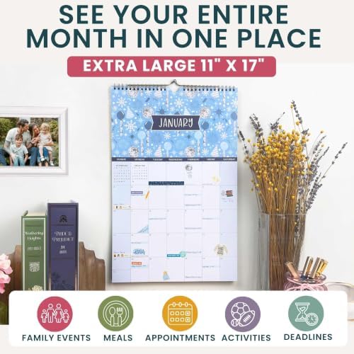 bloom daily planners 2027 Hanging Wall Calendar (January through December 2027) - Large 11” x 17” Monthly Calendar for Home or Office - Holiday Icons