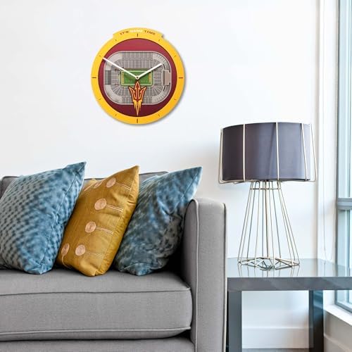 YouTheFan NCAA Arizona State Sun Devils StadiumView 3D Wall Clock
