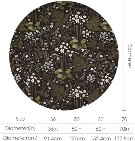 Woodland Field Tablecloth, Rustic Forest Wild Flower Herb Fern Farmhouse Natural Floral Table Cloth for Picnic Party Dining Room Home Decor, 50x50in