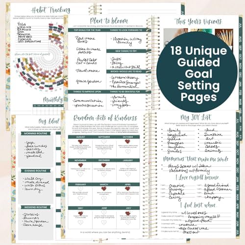 bloom daily planners Hard Cover Planner 2026-2027 for Women - Academic Year (July 2026 - July 2027) 13 Months - A5 Monthly & Weekly Agenda Book - 5.5” x 8.25” - Garden Party, Beige