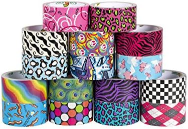 Duck Brand Printed Duct Tape, Checker, 1.88 Inches x 10 Yards, Single Roll (280410) (Pack of 2)