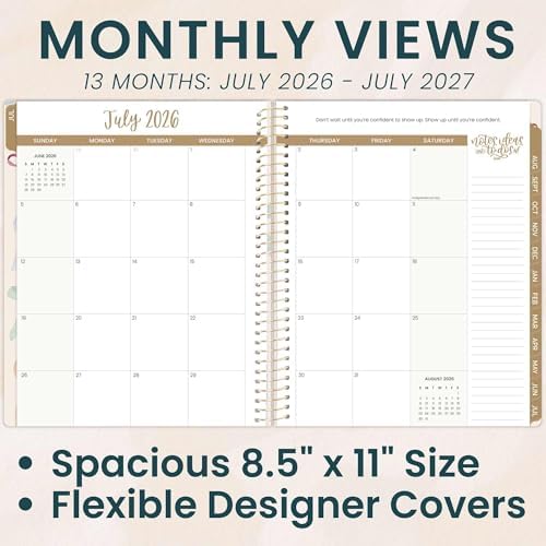 bloom daily planners 2026-2027 Planner (8.5” x 11") 13 Month Academic Year Organizer (July 2026 - July 2027) - Weekly & Monthly Agenda Book with Stickers & Tabs - Bows