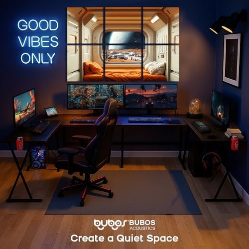 BUBOS 6 Pcs Art Acoustic Wall Panel,70.8”x47.2”Self Adhesive for Home Decor