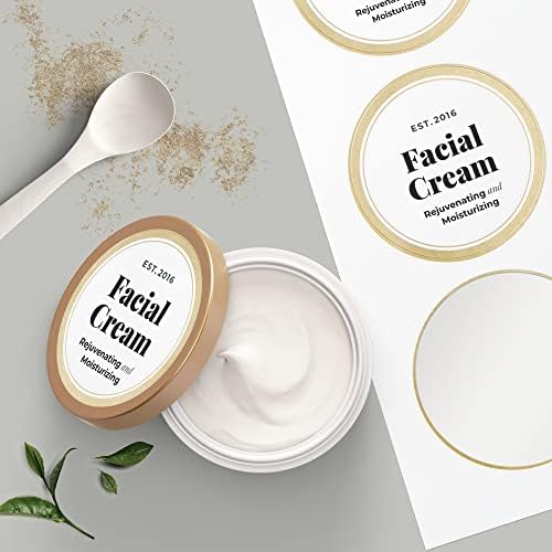 Avery Matte White Labels, Metallic Gold Borders, 3" Round Labels, 60 Total, Laser/Inkjet Printable (6544)