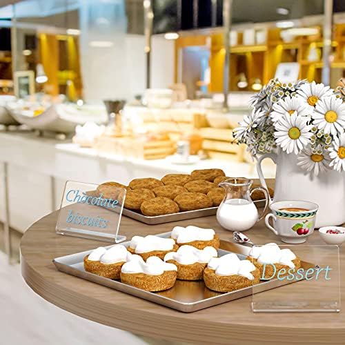 AITEE 10 Pack Acrylic Mini Chalkboard Signs Clear Tabletop Signs L-Shaped