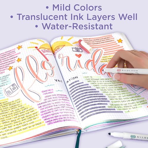 Zebra Pen MILDLINER No Bleed Highlighter, Neutral Vintage, Dual Tip, 8-Pack