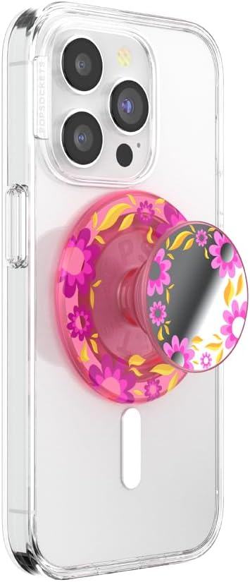 PopSockets Phone Grip for MagSafe, Magnetic Holder- Pink Relief | Removable, For Kindle / Android / iPhone, With Magnet, Hot Pink, Electronic Accessories, For iPad/Kindle/iPhone/Android