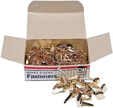 Charles Leonard Paper Fasteners, 1/2", 100 Per Pack, 20 Packs