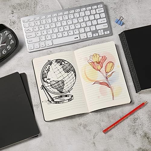 24 Pack College Ruled Notebook & Journal Bulk, Black Cover, Line Thick Paper, A5 Size, 5.5x8.3 inch, 60 Pages, Small Subject Note Pad Planner Set for Women Men Kids Traveler Student Office
